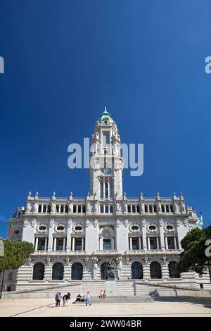 Portugal, Porto, bâtiment de la Câmara Municipal (Hôtel de ville) de Porto et Praça General Humberto Delgado Banque D'Images