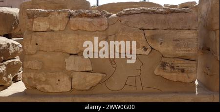 Projet de conservation Musée en plein air dans une section Temple de Louxor. Vestiges des temples de Louxor et Karnak. À quelques centaines de mètres du temple de Louxor. Amenhotep III Banque D'Images