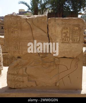 Projet de conservation Musée en plein air dans une section Temple de Louxor. Vestiges des temples de Louxor et Karnak. Ptolémée II Philadelphus Banque D'Images