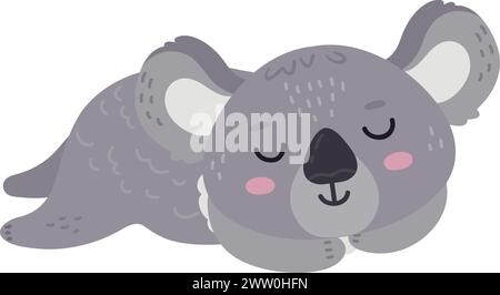 Koala qui dort. Animal mignon se reposant. Style scandinave Illustration de Vecteur