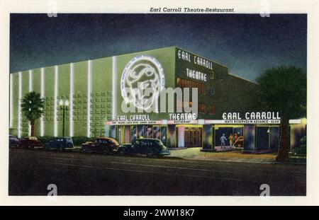 EARL CARROLL THÉÂTRE-RESTAURANT carte postale de HOLLYWOOD California intéressant dossier de cartes postales publié en 1941 par Western Publishing & Novelty Co., Los Angeles, Californie Banque D'Images