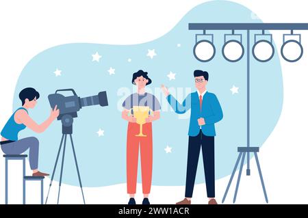 Émission télévisée Sport Award. Concept de streaming d'événement Illustration de Vecteur