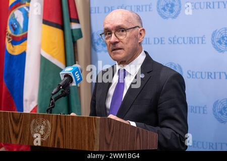 New York, New York, États-Unis. 18 mars 2024. Robert Floyd, Secrétaire exécutif de l'Organisation du Traité d'interdiction complète des essais nucléaires, s'adresse à la presse au Siège de l'ONU. (Crédit image : © Lev Radin/Pacific Press via ZUMA Press Wire) USAGE ÉDITORIAL SEULEMENT! Non destiné à UN USAGE commercial ! Banque D'Images