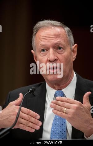 Martin O'Malley, commissaire à l'administration de la sécurité sociale, comparaît devant une audience du Comité sénatorial sur le vieillissement pour examiner le respect de notre promesse aux personnes âgées et handicapées, en mettant l'accent sur l'état de la sécurité sociale aujourd'hui, dans l'édifice des bureaux du Sénat Dirksen à Washington, DC, le mercredi 20 mars 2024. Crédit : Rod Lamkey/CNP Banque D'Images