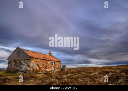 Hutte de Shieling près d'Achmore sur l'île de Lewis et Harris, Hébrides extérieures, Écosse. Banque D'Images