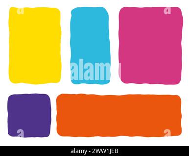Cadres de citation dessinés à la main. Citez un cadre minimaliste. Modèle vierge de couleur. Illustration vectorielle sur fond blanc. Ensemble de forme organique Doodle pour m social Illustration de Vecteur