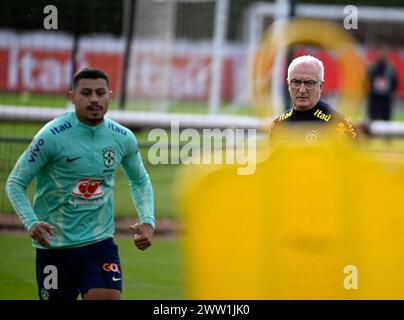 Londres-Angleterre, le 20 mars 2024, l'équipe brésilienne de football, s'entraîne au centre d'entraînement d'Arsenal, pour un match contre les Anglais le samedi 23-03-2024 Banque D'Images