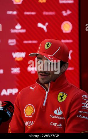 Melbourne, Australie. 21 mars 2024. 21/03/2024, Albert Park circuit, Melbourne, FORMULE 1 ROLEX AUSTRALIAN GRAND PRIX 2024, sur la photo Charles Leclerc (MCO), Scuderia Ferrari crédit : dpa/Alamy Live News Banque D'Images