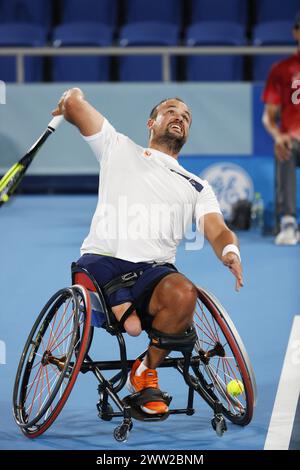 Tokyo, Japon. 04th Sep, 2020. Tom Egberink, des pays-Bas, a remporté la médaille d'argent dans la finale masculine de tennis en fauteuil roulant aux Jeux paralympiques de Tokyo 2020, battu par Shingo Kunieda (pas sur l'image). Shingo Kunieda a gagné contre Tom Egberink 6-1 6-2 (photo de James Matsumoto/SOPA images/SIPA USA) crédit : SIPA USA/Alamy Live News Banque D'Images