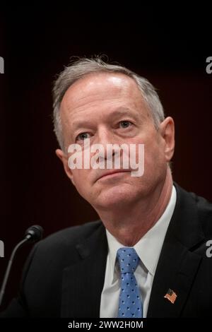 Washington, États-Unis. 20 mars 2024. Martin O'Malley, commissaire à l'administration de la sécurité sociale, comparaît devant une audience du Comité sénatorial sur le vieillissement pour examiner le respect de notre promesse aux personnes âgées et handicapées, en se concentrant sur l'état de la sécurité sociale aujourd'hui, dans l'immeuble des bureaux du Sénat Dirksen à Washington, DC, États-Unis, le mercredi 20 mars, 2024. photo de Rod Lamkey/CNP/ABACAPRESS.COM crédit : Abaca Press/Alamy Live News Banque D'Images