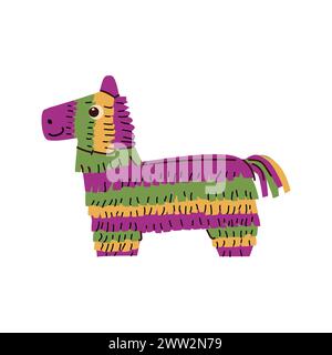 Icône de pinata de cheval mexicain pour la fête dans un style plat. Illustration vectorielle peut être utilisée pour la carte de fête pinata d'anniversaire, fond cinco de Mayo, voiture de voeux Illustration de Vecteur