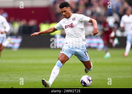 Ollie Watkins of Aston Villa - West Ham United v Aston Villa, premier League, London Stadium, Londres, Royaume-Uni - 17 mars 2024 usage éditorial exclusif - des restrictions de DataCo s'appliquent Banque D'Images