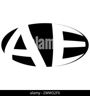 Logo ovale double lettre A E deux lettres AE EA Illustration de Vecteur