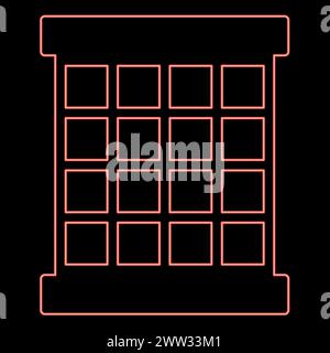 Néon prisonnier grille de grille de prison concept de vecteur de couleur rouge illustration d'image de style plat lumière de style Illustration de Vecteur