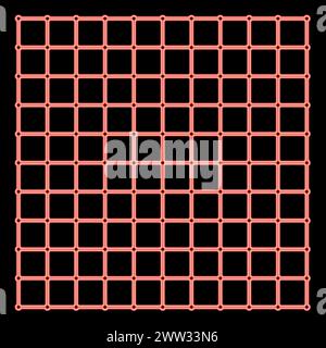 Néon quadrillée quadrillée quadrillée rouge illustration vectorielle image de style plat lumière de style Illustration de Vecteur