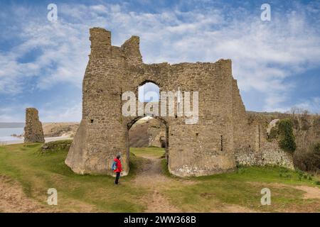 Château Pennard, Gower, Pays de Galles, Royaume-Uni Banque D'Images