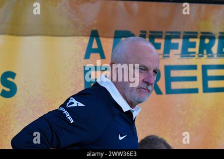 Sydney, Australie. 20 mars 2024 L'entraîneur des Socceroos Graham Arnold lors du match de qualification de la Coupe du monde AFC Australie - Liban. Crédit : Kleber Osorio/Alamy Live News Banque D'Images