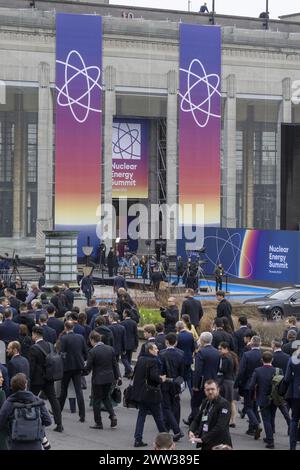 Bruxelles, Belgique. 21 mars 2024. Les gens arrivent pour le sommet du conseil européen, jeudi 21 mars 2024 à Bruxelles. BELGA PHOTO NICOLAS MAETERLINCK crédit : Belga News Agency/Alamy Live News Banque D'Images