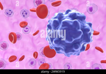 Parvovirus B19 dans l'érythème infectieux - gros plan illustration 3D. Banque D'Images