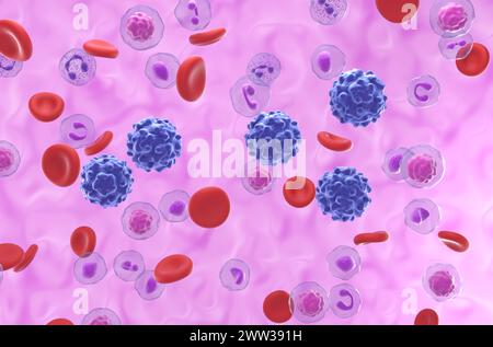 Parvovirus B19 dans l'érythème infectieux - vue isométrique 3d illustration Banque D'Images