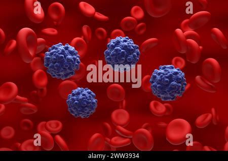 Parvovirus B19 dans l'érythème infectieux - vue isométrique 3d illustration Banque D'Images