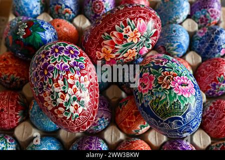 Borkovany, République tchèque. 21 mars 2024. Oeufs de Pâques grattés à Borkovany dans la région de Breclav, République tchèque, le 21 mars 2024. Crédit : Vaclav Salek/CTK photo/Alamy Live News Banque D'Images