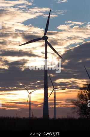 Éoliennes pour la production d'électricité dans un parc éolien à Ketzin, 19.01.16 Banque D'Images