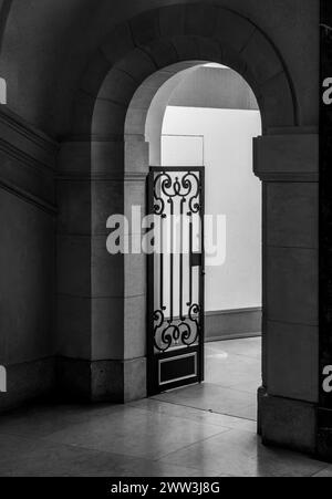 Photographie en noir et blanc, intérieur, Musée Bode, Berlin, Allemagne Banque D'Images