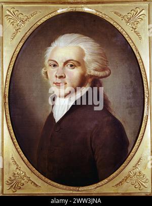 Portrait de Maximilien Marie Isidore de Robespierre (1758-1794), homme politique français, école française Musée de Versailles. Banque D'Images