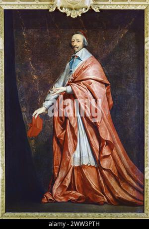 Cardinal Richelieu. Tableau de Philippe de Champaigne (1602 - 1674). Musée du Louvre, Paris. - Armand Jean du Plessis de Richelieu Banque D'Images