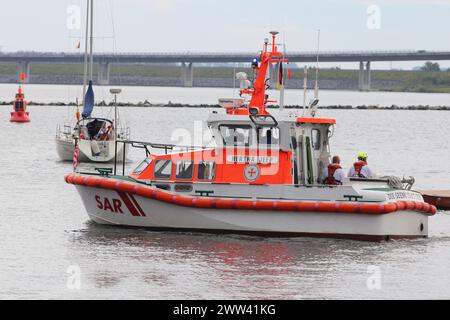 Stralsund, Allemagne 30 juillet 2017 : un navire pour le sauvetage de détresse part en mer Banque D'Images