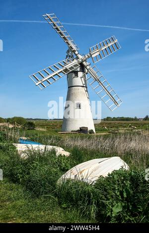 Thurne Dyke drainage Mill, Ludham, Norfolk, Angleterre Banque D'Images