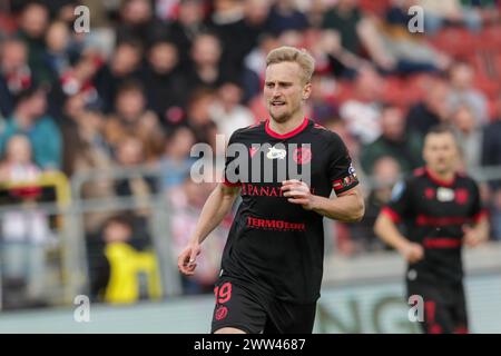 Bartlomiej Pawlowski de Widzew Lodz vu en action lors du match de football polonais PKO Ekstraklasa League 2023/2024 entre Cracovie Cracovie et Widzew Lodz au stade de Cracovie. Score final ; Cracovia Krakow 2:2 Widzew Lodz. Banque D'Images