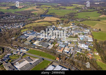 Luftbild, Gewerbegebiet Nord Dieselstraße, Hetterscheidt, Heiligenhaus, Ruhrgebiet, Nordrhein-Westfalen, Deutschland ACHTUNGxMINDESTHONORARx60xEURO *** vue aérienne, zone industrielle Nord Dieselstraße, Hetterscheidt, Heiligenhaus, région de la Ruhr, Rhénanie du Nord-Westphalie, Allemagne ATTENTIONxMINDESTHONORARx60xEURO Banque D'Images