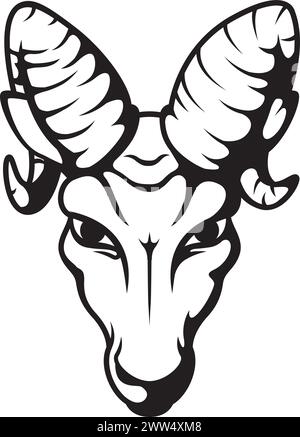 Angry Ram Head Outline illustration vectorielle Illustration de Vecteur