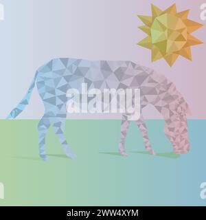 Zebra Low poly Design couleur pastel, illustration vectorielle Illustration de Vecteur