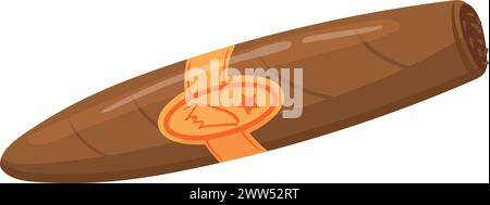 Icône de cigare cubain vintage. Produit de tabac de dessin animé isolé sur fond blanc Illustration de Vecteur