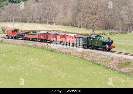 Un train à vapeur 5643 sur le chemin de fer de Llangollen Banque D'Images