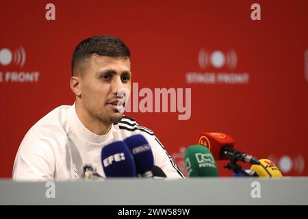 Londres, Royaume-Uni. 21 mars 2024. Londres, Angleterre, 21 mars 2024 : Rodri d'Espagne lors de la conférence de presse avant le match amical international entre l'Espagne et la Colombie au stade de Londres, Angleterre (Alexander Canillas/SPP) crédit : SPP Sport Press photo. /Alamy Live News Banque D'Images