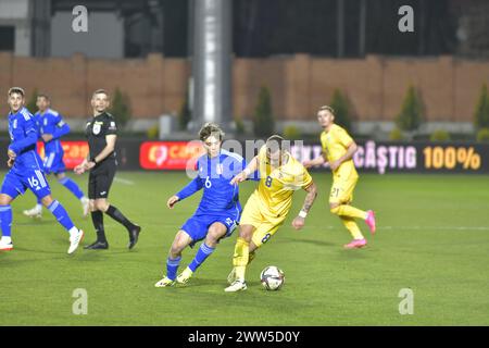 Match de football entre Roumanie U20 vs Italie U20 comptant pour Elite League U20 21.03.2024 ,„Eugen Popescu” Stadium , Târgoviște, Roumanie , Cristi Stavri Banque D'Images