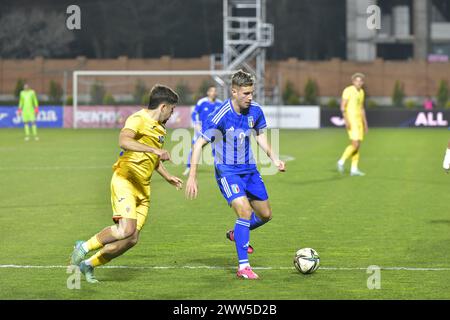 Match de football entre Roumanie U20 vs Italie U20 comptant pour Elite League U20 21.03.2024 ,„Eugen Popescu” Stadium , Târgoviște, Roumanie , Cristi Stavri Banque D'Images