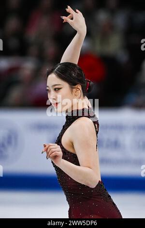 Montréal, Canada. 20 mars 2024. MONTRÉAL, CANADA - 20 MARS 2024 : Young You (KOR) lors des Championnats du monde de patinage artistique ISU au Centre Bell on à Montréal, Canada. Crédit : Orange pics BV/Alamy Live News Banque D'Images