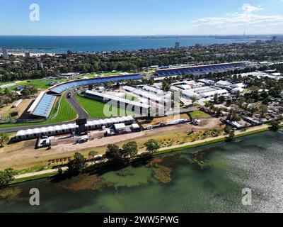 Melbourne, Australie. 16 mars 2024. Melbourne, Australie, samedi 16 mars : le circuit urbain d'Albert Park se prépare pendant le Grand Prix australien de formule 1 2024. Image, photo et copyright © PETERSON Mark ATP images (PETERSON Mark/ATP/SPP) crédit : SPP Sport Press photo. /Alamy Live News Banque D'Images