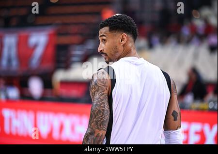 Pirée, Lombardie, Grèce. 21 mars 2024. 11 EDWIN JACKSON de LDLC ASVEL Villeurbanne joue lors de l'Euroleague, Round 31, match entre l'Olympiacos Piraeus et LDLC ASVEL Villeurbanne au Peace & Friendship Stadium le 21 mars 2024, au Pirée, en Grèce. (Crédit image : © Stefanos Kyriazis/ZUMA Press Wire) USAGE ÉDITORIAL SEULEMENT! Non destiné à UN USAGE commercial ! Banque D'Images