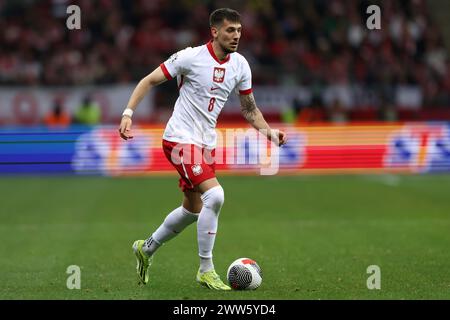 Varsovie, Pologne. 25 février 2024. Jakub Moder de Pologne lors de l'Euro 2024 de l'UEFA, match de football play-off entre la Pologne et l'Estonie le 21 mars 2024 au stade PGE Narodowy de Varsovie, Pologne - photo Piotr Matusewicz/DPPI crédit : DPPI Media/Alamy Live News Banque D'Images