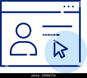 Page Web avec un CV utilisateur. Présélection et évaluation en ligne des profils de candidats sur les plateformes de recherche d’emploi. Icône Illustration de Vecteur