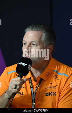 Melbourne, Australie. 22 mars 2024. Zak Brown (USA) McLaren Directeur exécutif lors de la conférence de presse de la FIA. 22.03.2024. Formula 1 World Championship, Rd 3, Australian Grand Prix, Albert Park, Melbourne, Australie, jour de la pratique. Le crédit photo devrait se lire : XPB/Alamy Live News. Banque D'Images