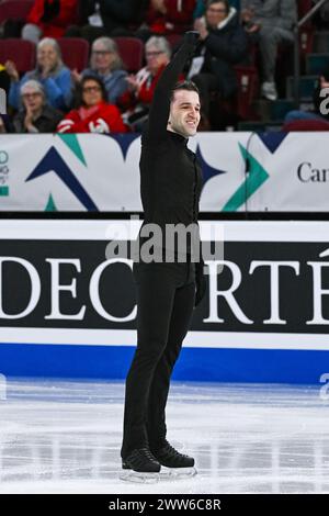 Montréal, Canada. 21 mars 2024. MONTRÉAL, CANADA - 21 MARS 2024 : Burak Demirboga (TUR) lors des Championnats du monde de patinage artistique ISU au Centre Bell on à Montréal, Canada. (Photo de David Kirouac/Orange Pictures) crédit : Orange pics BV/Alamy Live News Banque D'Images