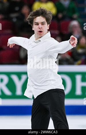 Montréal, Canada. 21 mars 2024. MONTRÉAL, CANADA - 21 MARS 2024 : Ivan Shmuratko (UKR) pendant les Championnats du monde de patinage artistique ISU au Centre Bell on à Montréal, Canada. (Photo de David Kirouac/Orange Pictures) crédit : Orange pics BV/Alamy Live News Banque D'Images