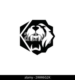 Modèle vectoriel de logo tête de lion abstrait. Modèle vectoriel créatif de conception de logo de tête de lion abstrait Illustration de Vecteur